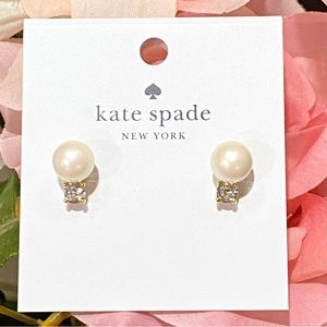 Kate Spade New York Pearls Of Wisdom Studs ~ Pearl & Rhinestone Stud Earrings